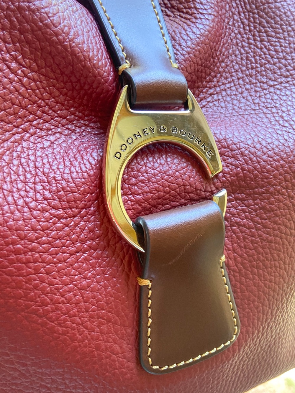 Dooney & Bourke Derby East/West Pebbled Leather Tote -Red Shoulder Bag Old Money - Picture 6 of 16